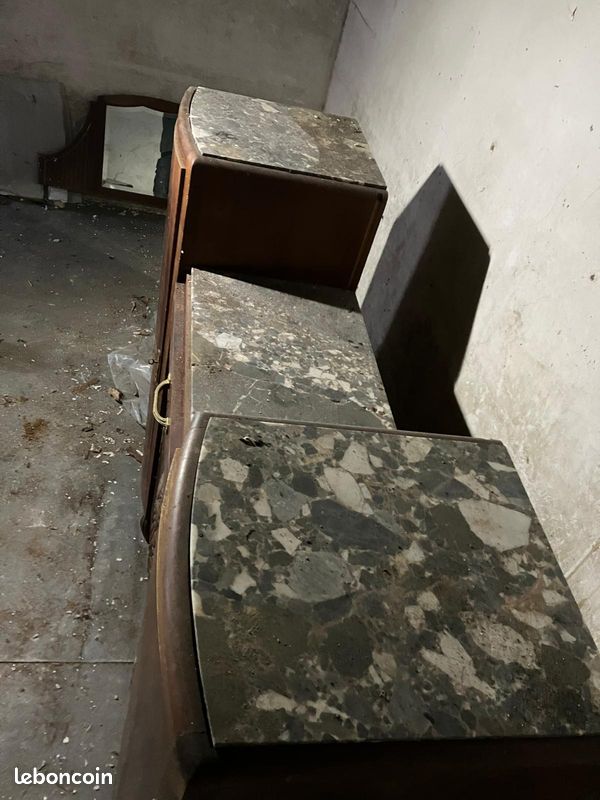 Buffet bahut avec marbre et miroirs (image 7)