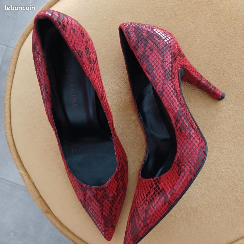 Escarpins rouge noir san marina Chaussures