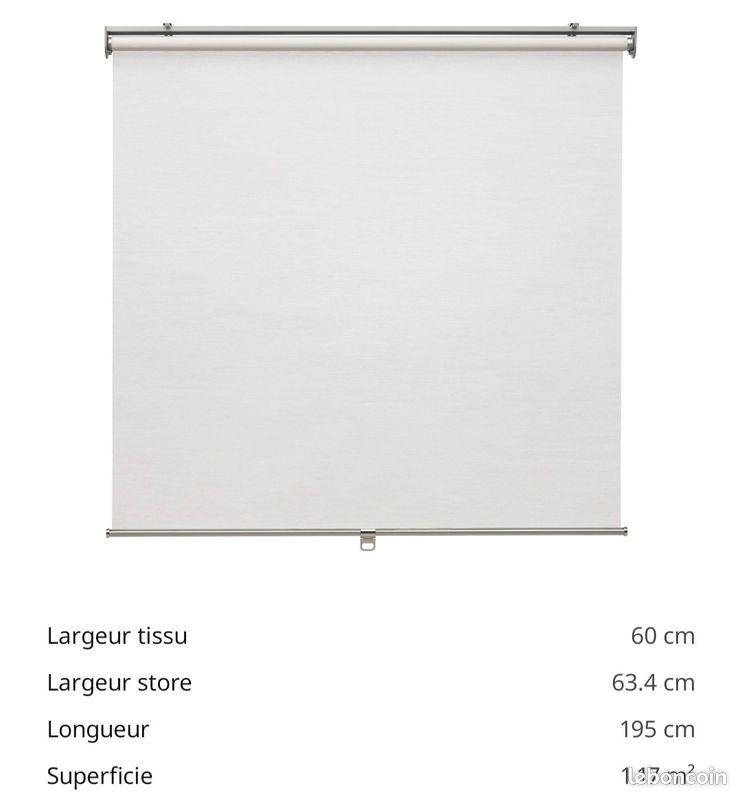 Stores à enrouleurs Lot x 4 SKOGSKLOVER IKEA BLANC 60x195 (image 4)