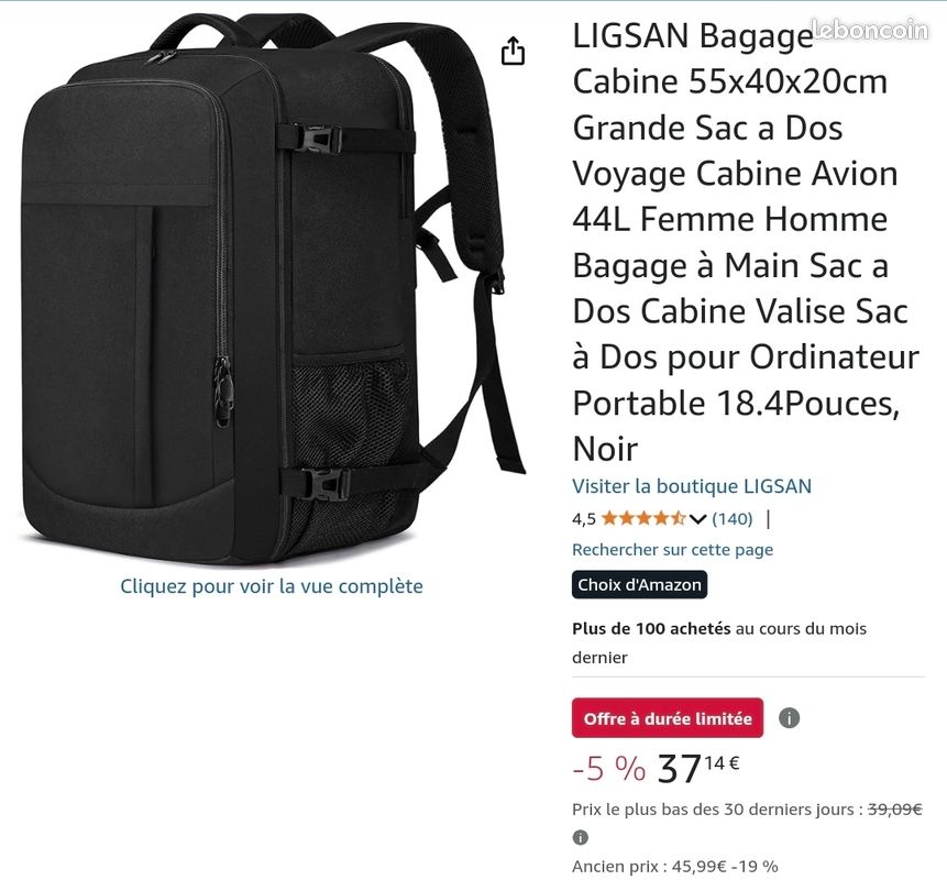 Taille Valise Ryanair 40x20x25 Sac à Dos Cabine Ryanair 40x20x25cm