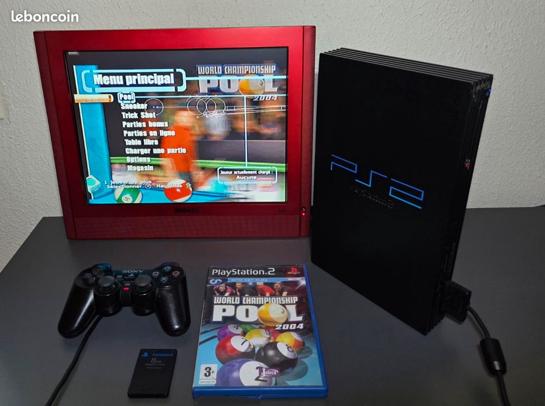 Lot PS2 Fat + Manette + Carte mémoire + Jeu (image 1)