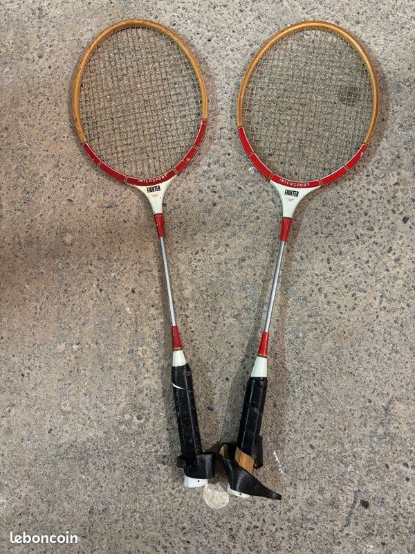Lot De 2 Raquettes De Badminton Anciennes Fino – Vintage Taïwan