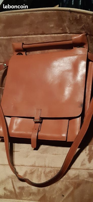Sacoche cuir marron homme (image 2)