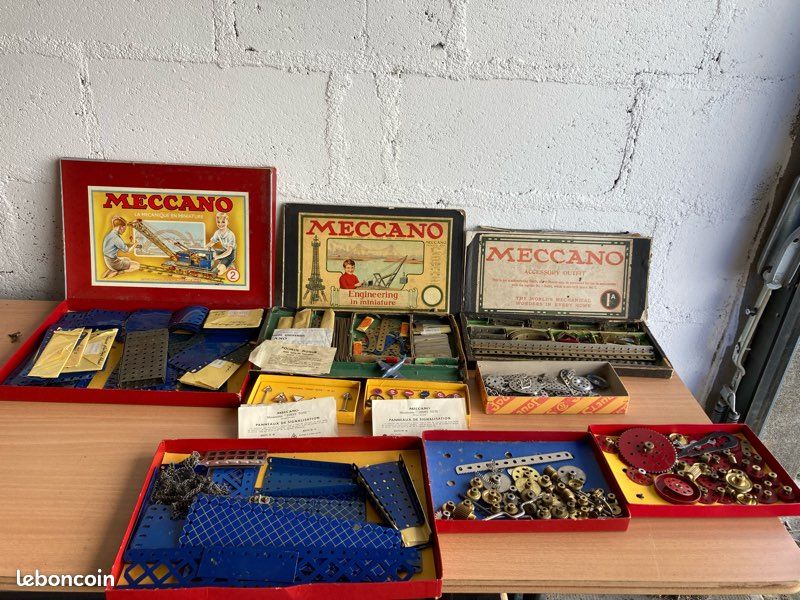 Gros Lot De Meccano Vintage - Avec Boîtes Et Notices, "dans Son Jus"