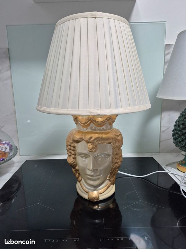 Lampe à poser MATHILDE céramique nude H 34cm