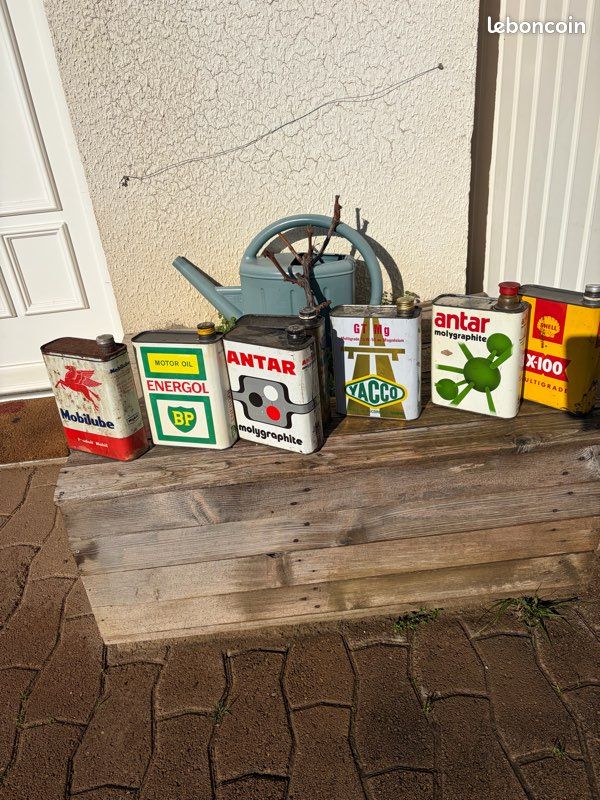 ANCIEN BIDON BP SUPER VISCO STATIC HUILE MOTEUR OIL CAN DECO GARAGE