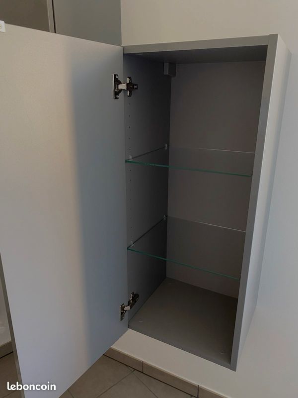 Armoire / colonne salle de bain gris imandra (image 4)
