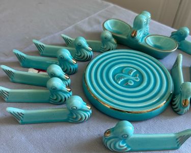 Porte couteaux art déco en faïence - Arts de la table