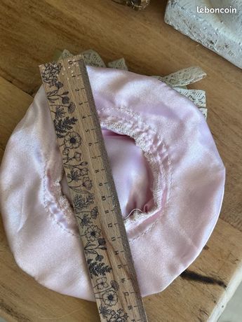 Chapeau Poupée Soie Et Dentelles – Taille 22-24 Cm – Fabriqué En France Georgette Bravot