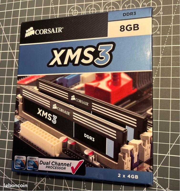 BARRETTES DE MÉMOIRE RAM DDR3 CORSAIR 2x4GB (8GB) (image 1)