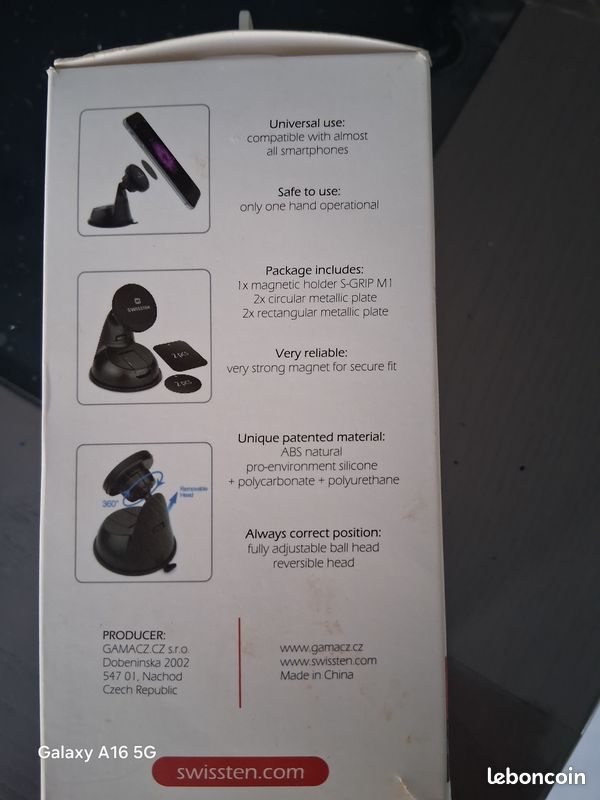 Support magnétique de téléphone de voiture SWISSTEN S-Grip M1 (image 2)