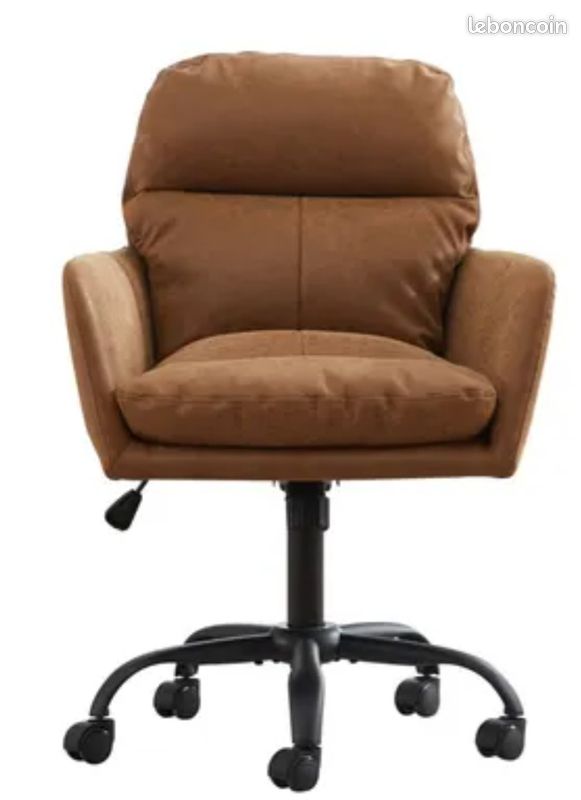 Chaise fauteuil bureau NEUF en cuir 30e (image 1)