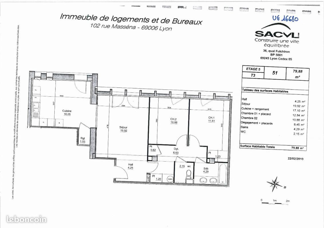 Appartement 3 pièces 80 m² · à Lyon · 80 m² · 1 188 €/mois