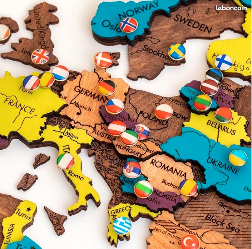 épingles Carte Géographique Lot De 100 Punaises Drapeaux Nations - Épingles Carte Monde - Déco Bureau & Tableau Liège - Multicolore Punaises Nationalités