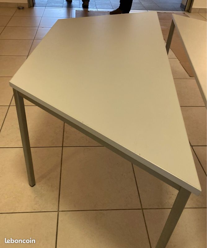Table hexagonale avec 6 côtés en métal et bois en 2 parties (image 2)