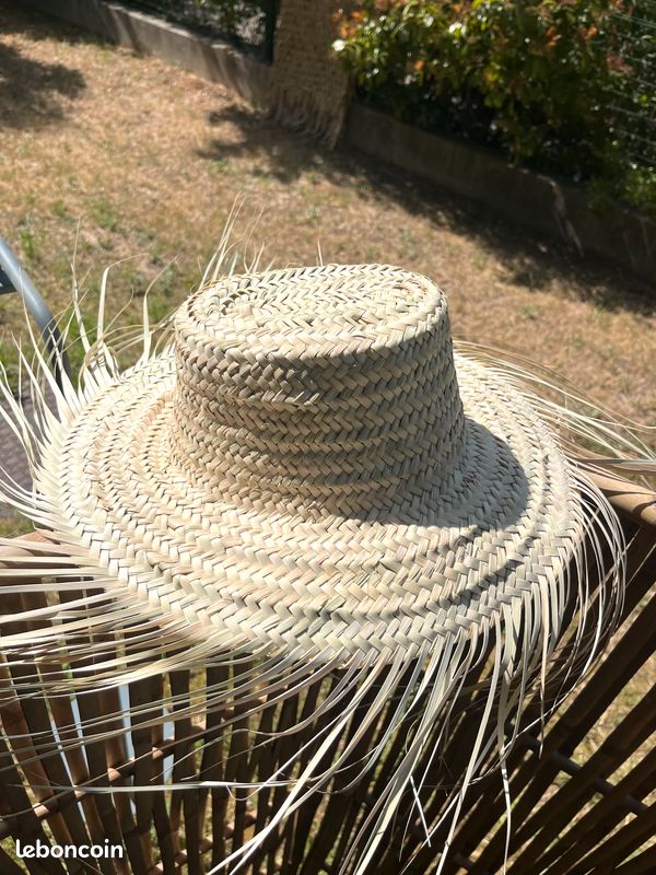 Chapeau De Paille Naturelle Unisexe Adulte - Taille Unique, Style Souple - Occasion