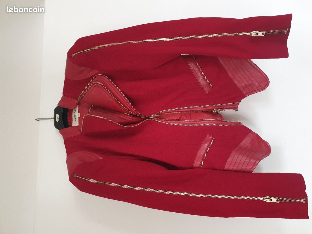 Blouson zippé rouge (image 1)