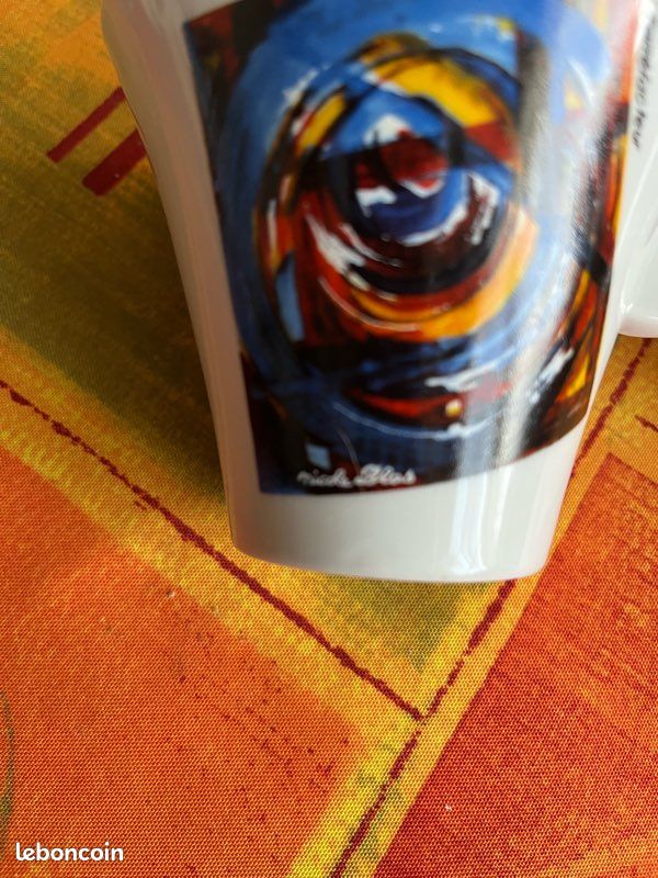 Lot De 6 Tasses à Café Folliet Nicole Blas, Porcelaine, Comme Neuves