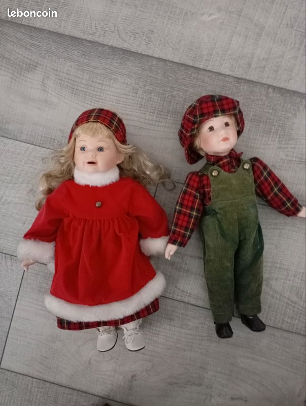 Lot De 2 Poupées Bisque – Beauté Vintage, Héritage 1990 (France, Taille 43 Cm)