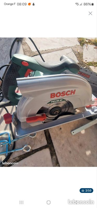Bosch Home and Garden Scie circulaire filaire - PKS 66 AF (1600W, livrée avec lame de scie bois, emballage carton), Vert, PKS 66 AF plus rail de guidage (image 2)