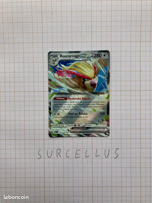 Roucarnage ex 164/197 - Carte Pokemon française (image 2)