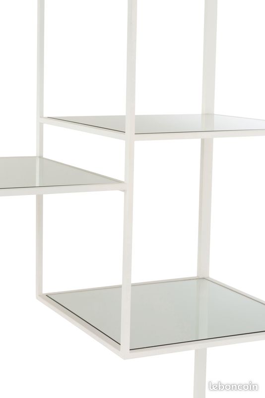 Etagere 5 Planches Metal/Verre Blanc (7621) (image 5)