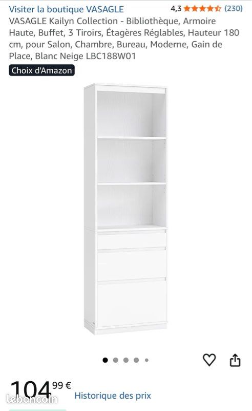 Bibliothèque armoire haute (image 1)