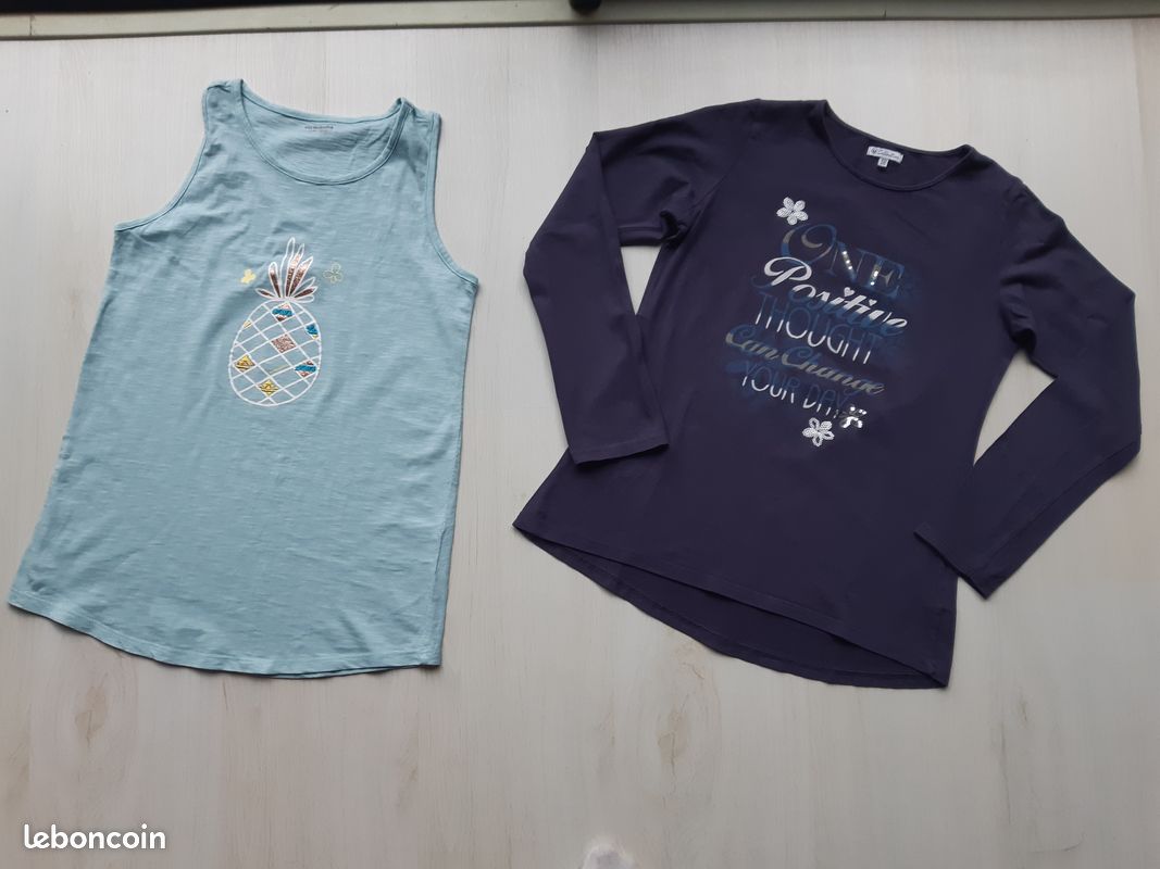 Lot De 11 T-shirts, Tops Et 1 Tunique Pour Fille 5/6 Ans - Très Bon état Multicouleur