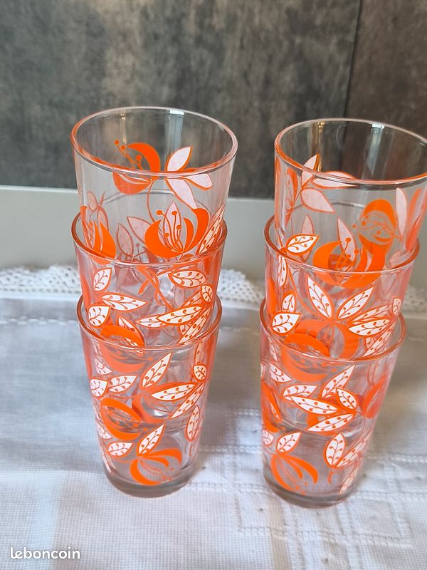 Série de 6 verres à orangeade vintage - Canada