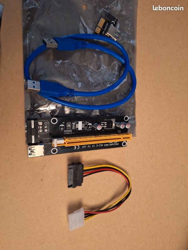 PCI Express Riser Card USB 3.0 Cable PCI-E 1X to 16X Adapter for GPU