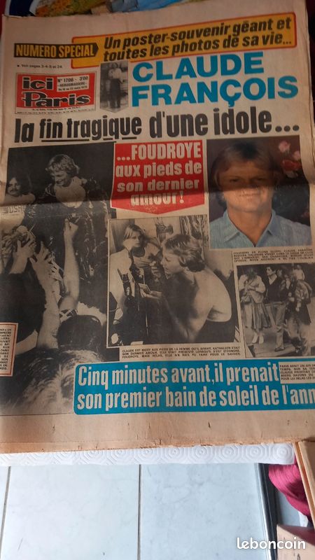 2 Journaux ici paris 1978 plus poster plus 2 disques 45T CLAUDE FRANÇOIS (image 4)