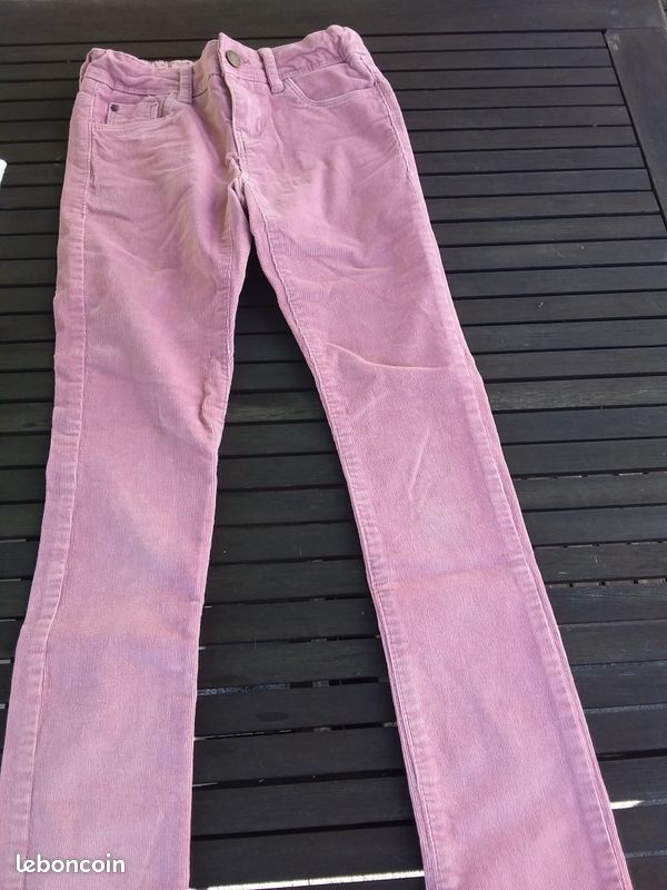 Pantalon velours okaidi 9 ans vieux rose (image 2)