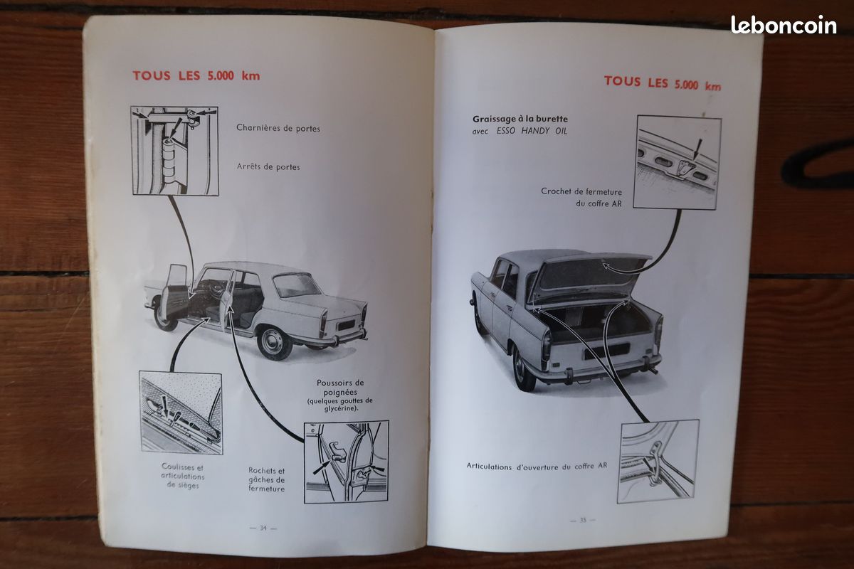 PEUGEOT 404 notice d'entretien (image 2)
