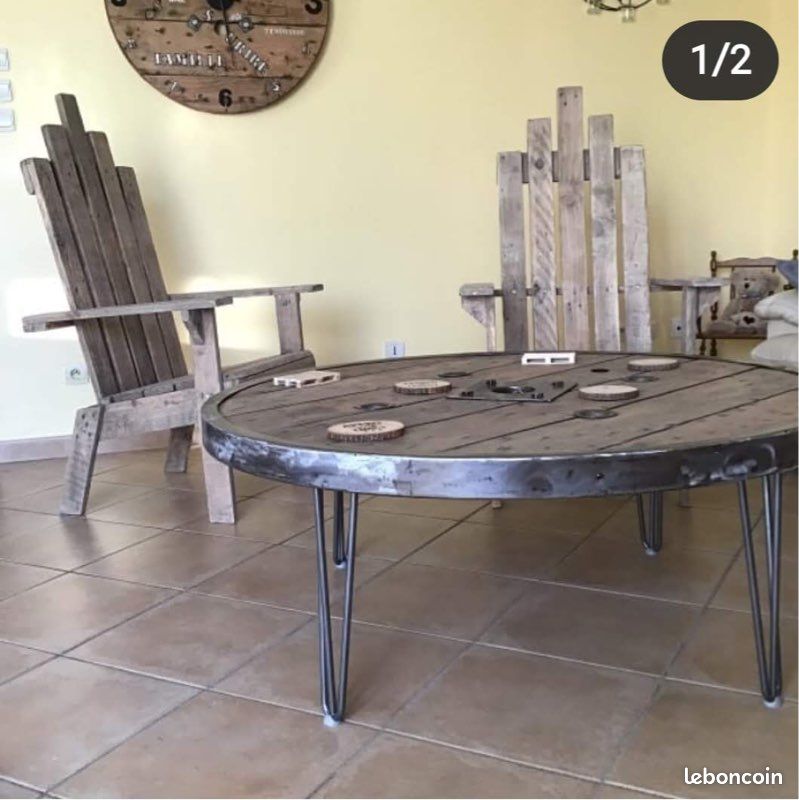 Fauteuil bois de palette et table (image 10)