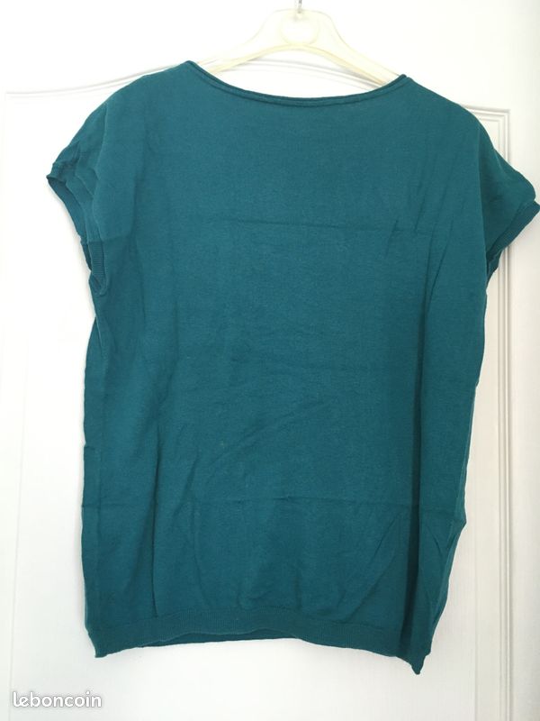 Pull 123 vert sans manches, (image 3)
