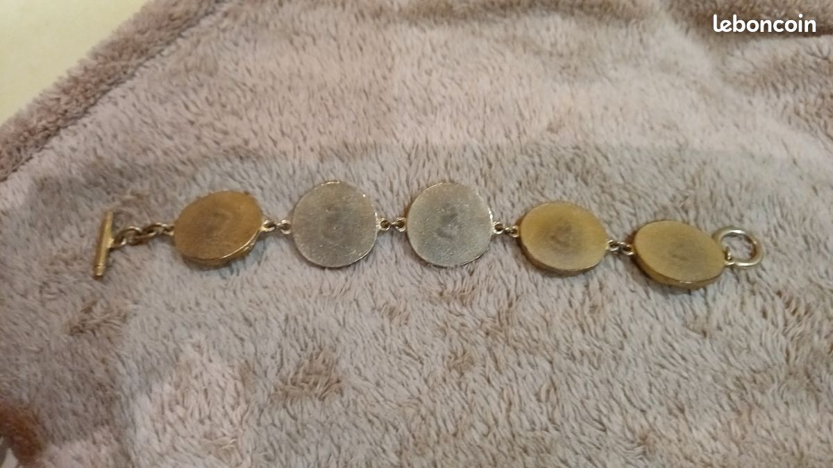 Bracelet Biche De Bere - Métal Avec Cabochons, Résine - Occasion (état à Vérifier)