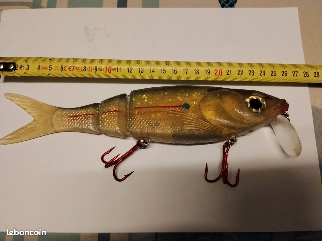 Gros Leurre De Pêche Articulé 13 Cm - Poisson Nageur Coulant Pour Brochet - Multicolore, Eau Douce