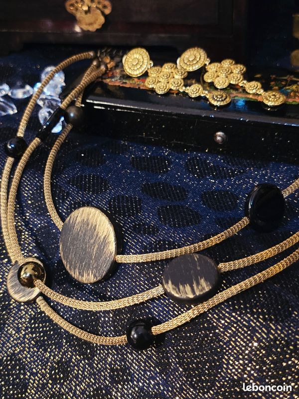 Ensemble Choker Multirangs & Clips Oversize Dorées Vintage (image 5)