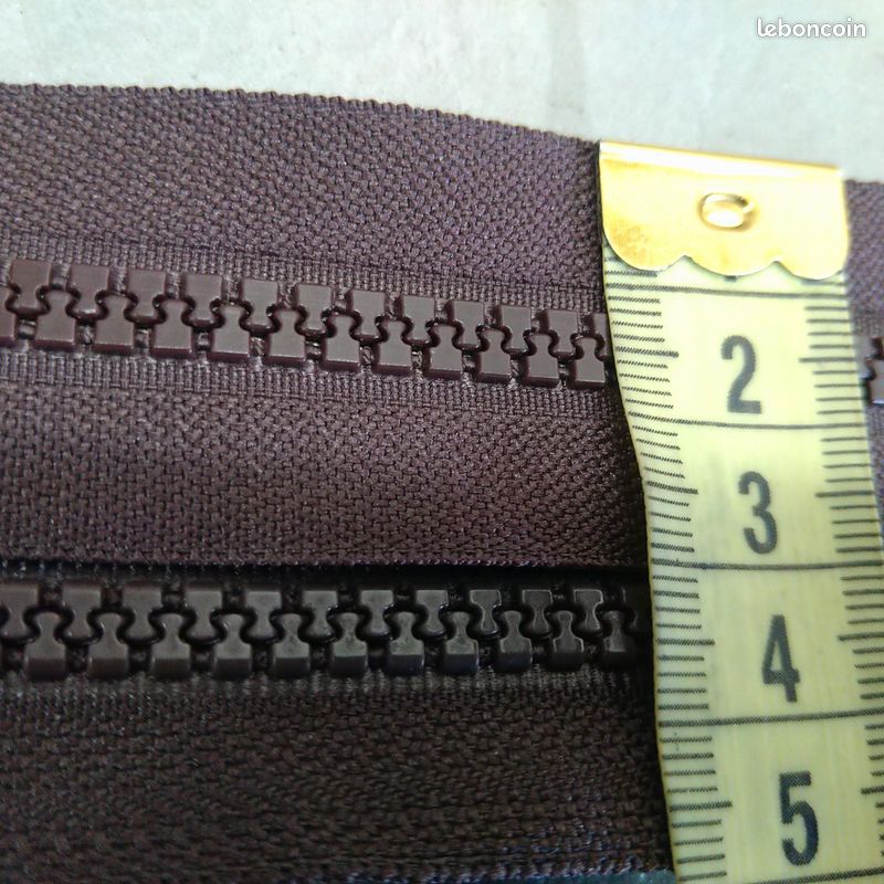Lot 2 fermetures éclair marron foncé 18 et 14 cm (image 2)