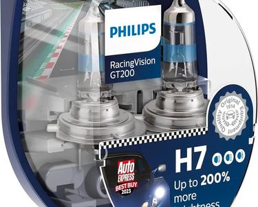 Philips RacingVision GT200 H7 lampe pour éclairage avant +200%, set de 2  Blanc