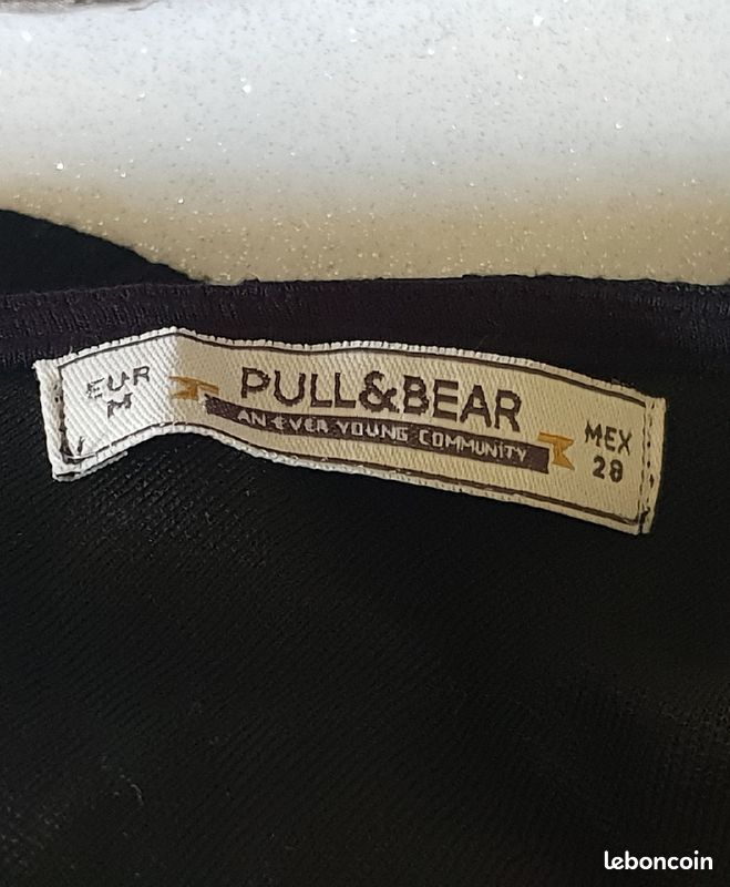 Robe noir pull & bear avec un croisement dans le dos taille 34 (image 4)