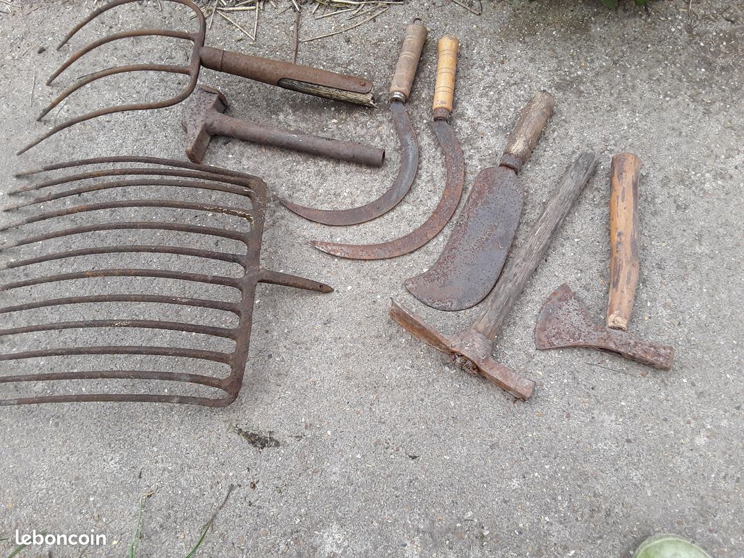 Lot de 8 outils anciens de jardin (image 1)