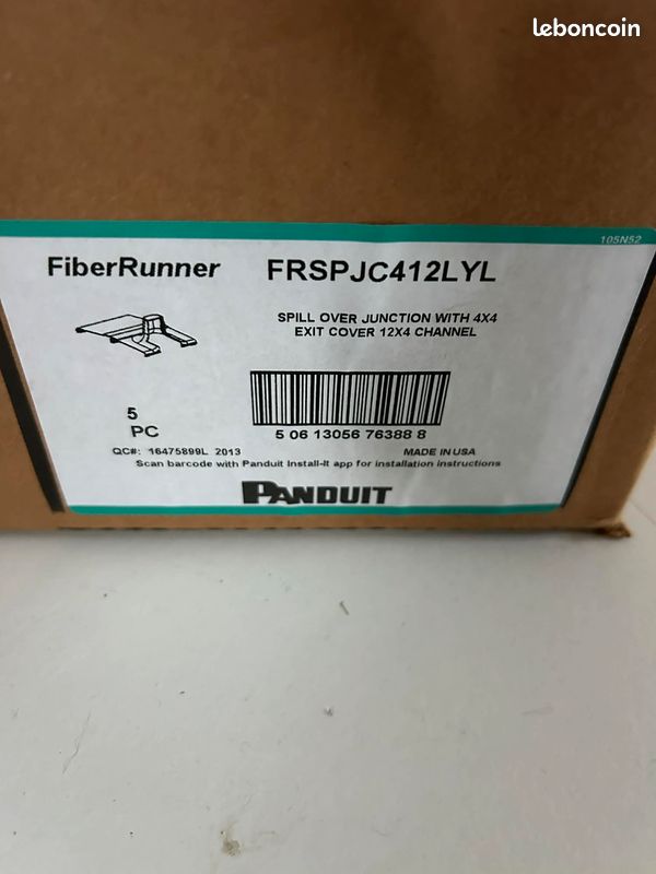 Lot 5x Sorties de Goulotte PANDUIT FiberRunner FRSPJC412LYL (image 3)