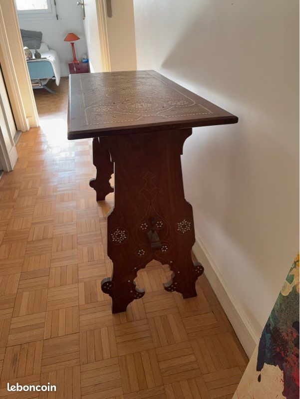 Élégante table arabe marquetée début XXe siècle (image 7)