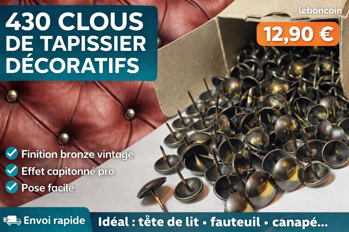 Clous lentille pour artisan tapissier, sellier