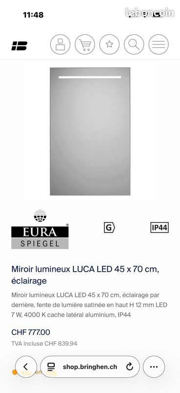 Miroir Led LUCA 45x70 (image 5)