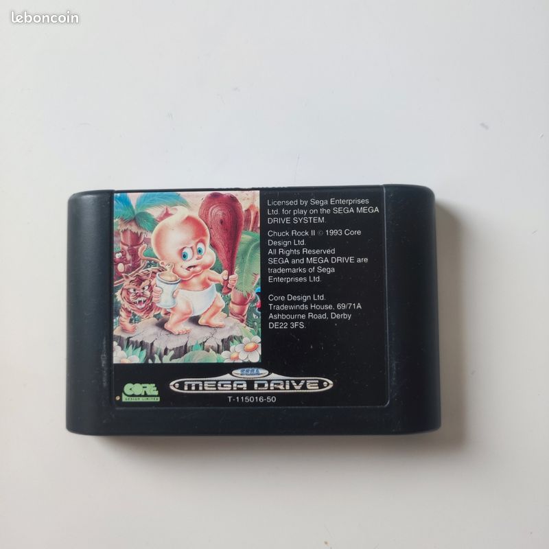 Jeu Chuck Rock - Sega Megadrive / Mega Drive - Version PAL - Bon état Boîtier Complet