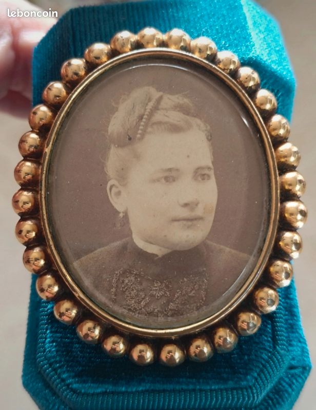 Belle Broche Porte-photo Vintage Début 1900 - Bijou Ancien - État Occasion