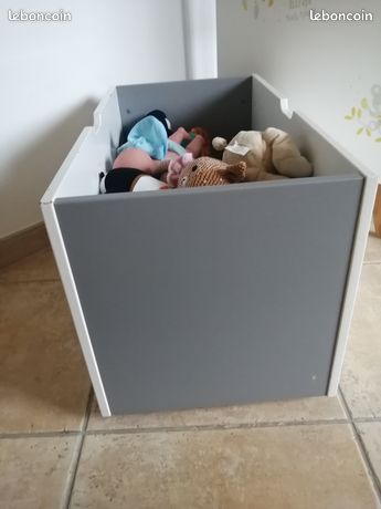 Lit bébé en bois à barreaux + coffre à jouets (image 5)