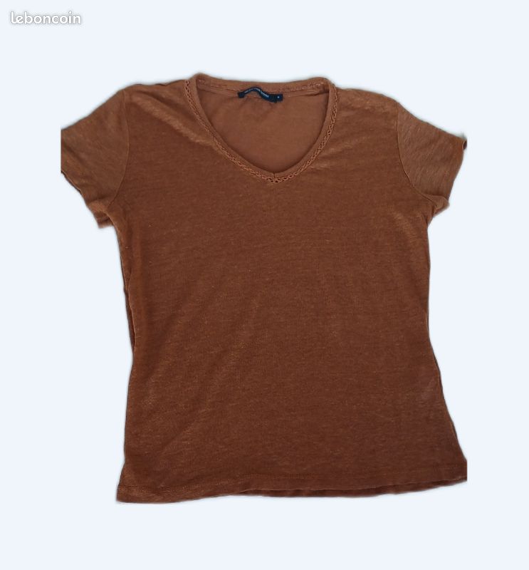 T-shirt col V femme Monoprix taille S Vêtements